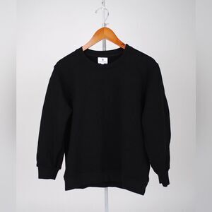 SUNDRY 3/4 Length Sleeve Sweatshirt Black Small